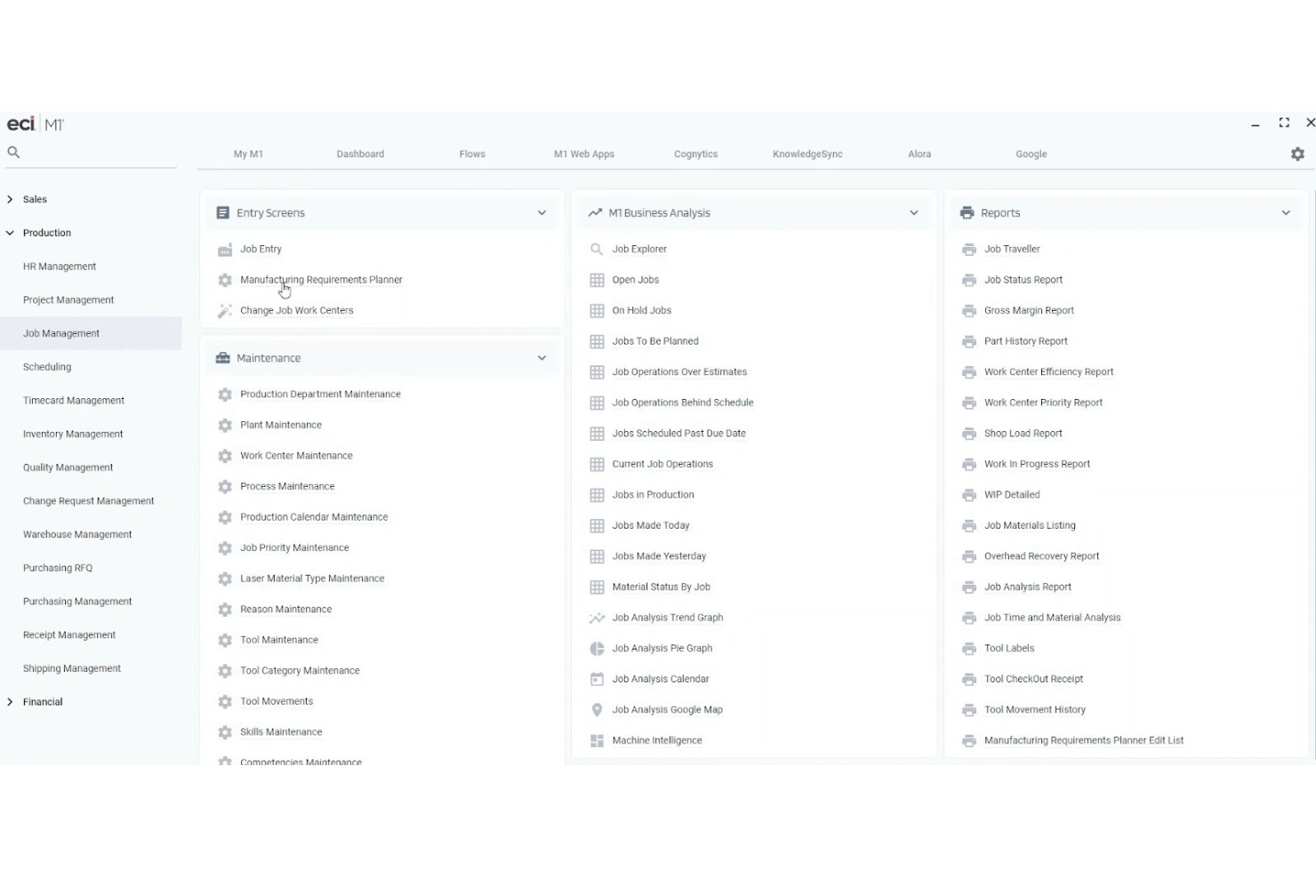 ECI Solutions screenshot - I 10 migliori software ERP per l’industria metallurgica nel 2026