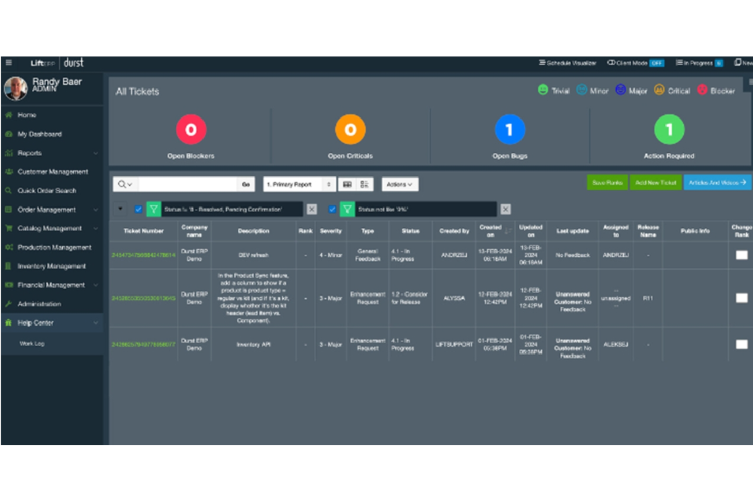 Durst Lift ERP screenshot - I 10 Migliori Software ERP per l’Industria della Stampa nel 2026