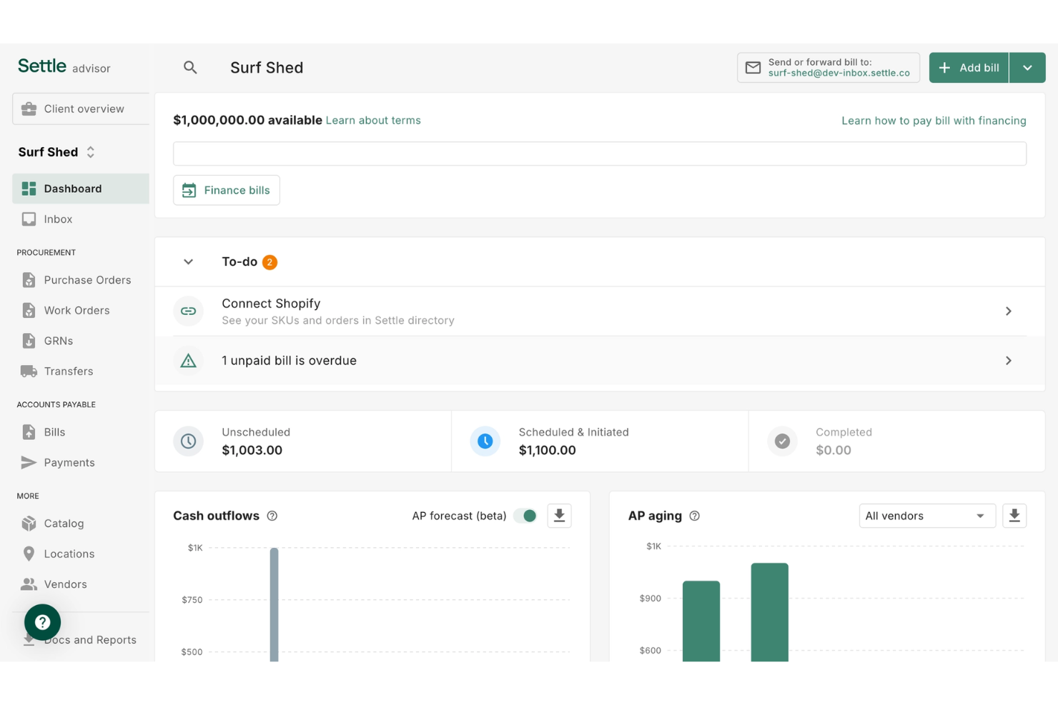 Settle screenshot - I 10 migliori software ERP per il retail recensiti nel 2026