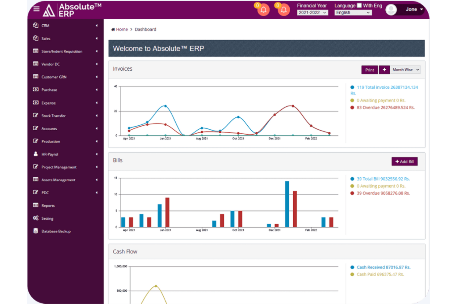 Absolute ERP screenshot - Los 10 Mejores Software ERP Para La Industria de la Impresión En 2026