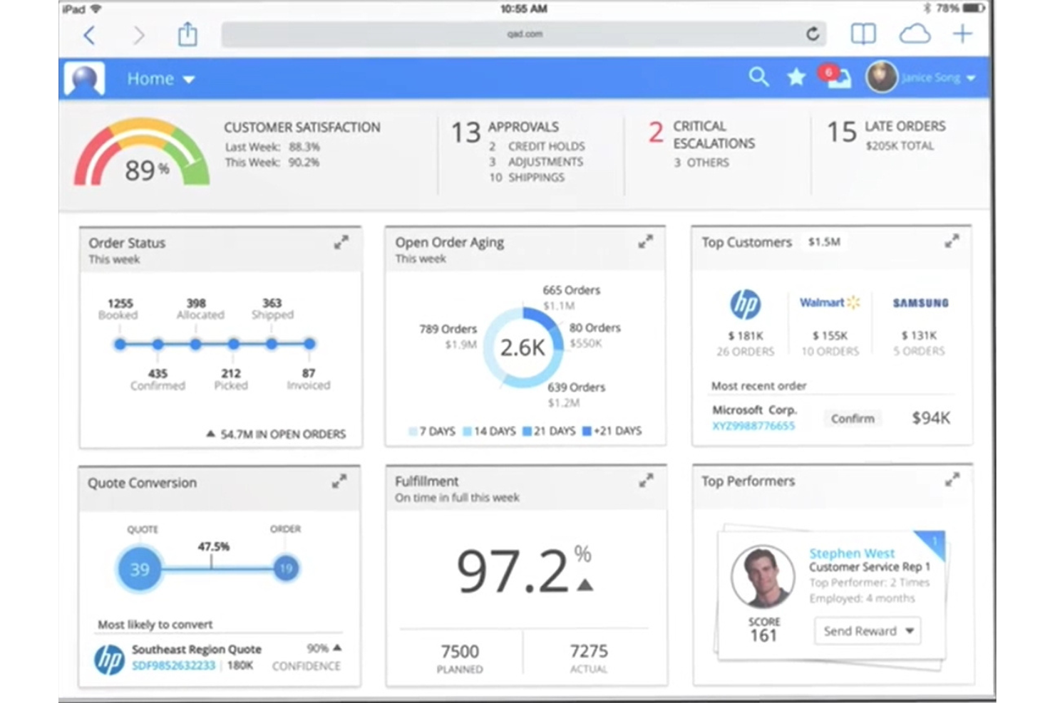 QAD screenshot - I 10 migliori software ERP per l’industria metallurgica nel 2026