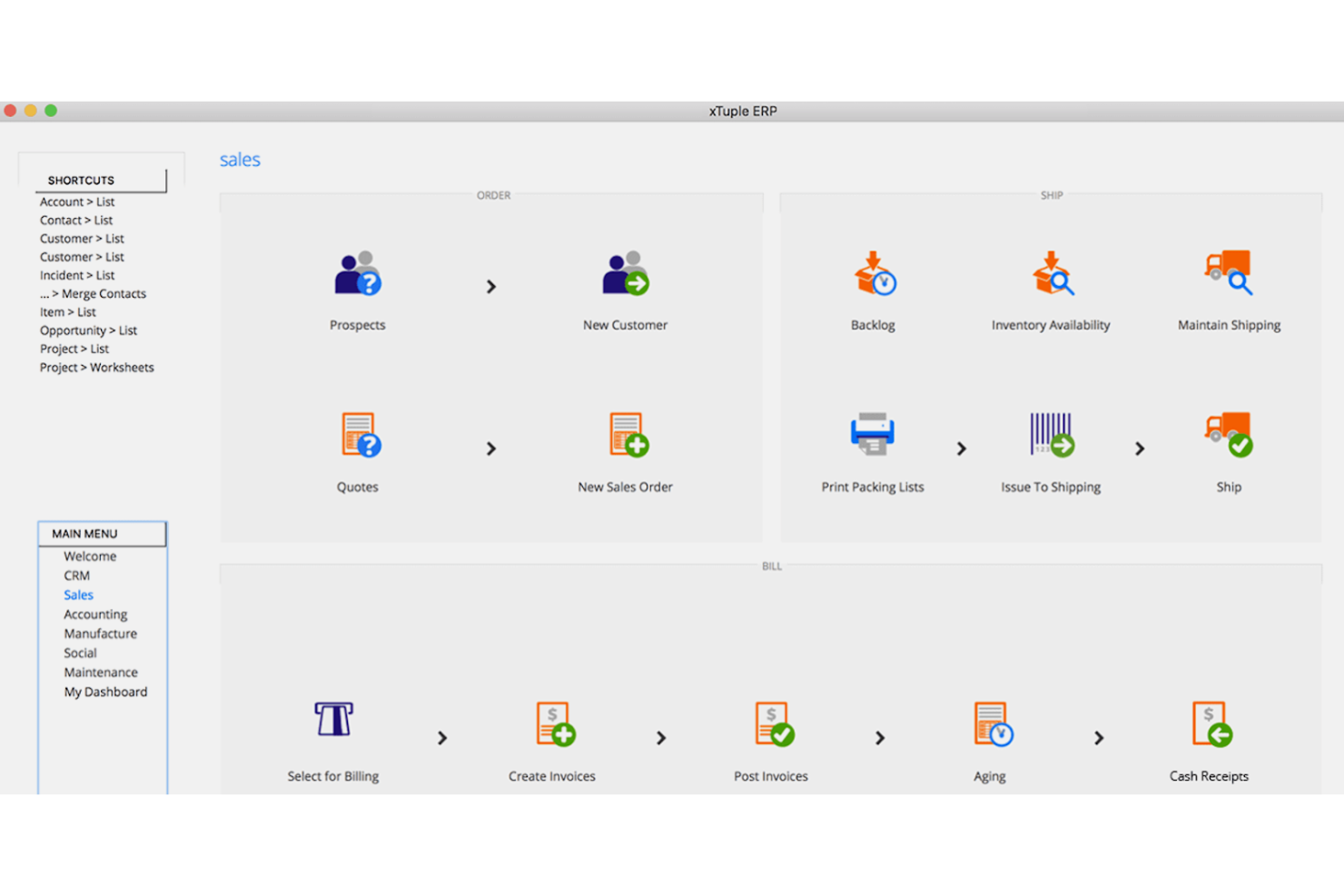 xTuple screenshot - I 10 migliori software ERP per la produzione discreta nel 2026