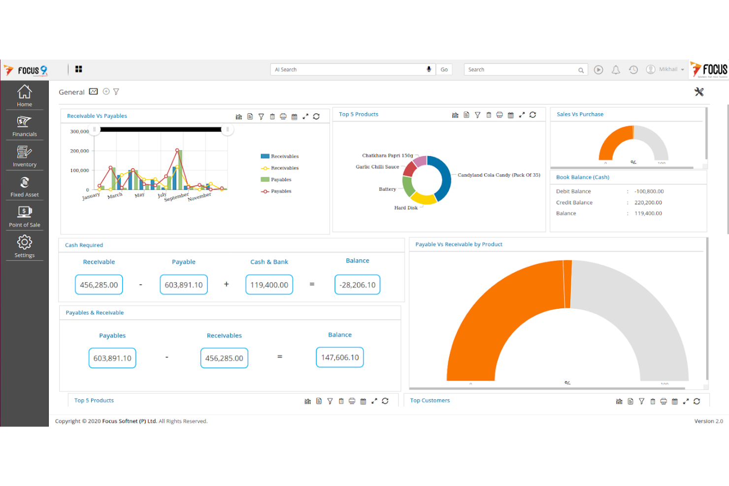 Focus screenshot - 10 Mejores Software ERP para Bienes Raíces Analizados en 2026