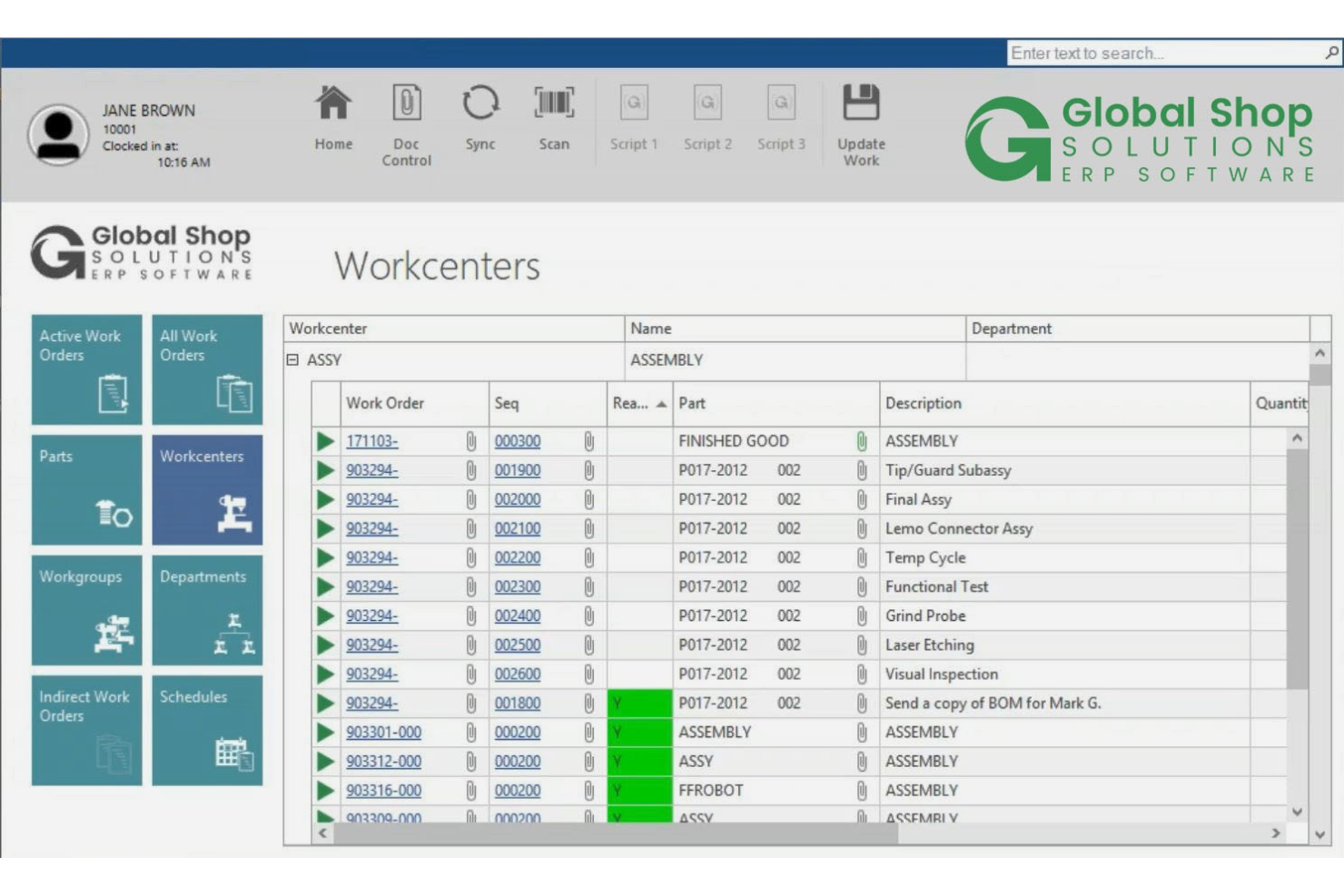 Global Shop Solutions screenshot - Los 10 Mejores Software ERP para Manufactura Discreta en 2026