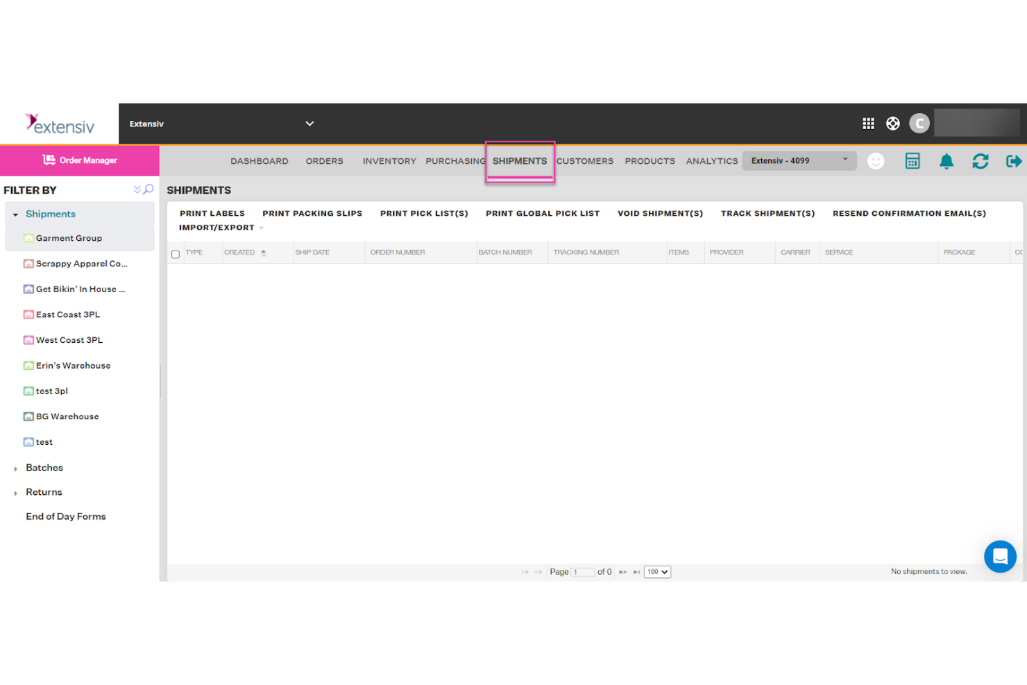 Extensiv screenshot - Los 10 Mejores Software ERP de Distribución de 2026
