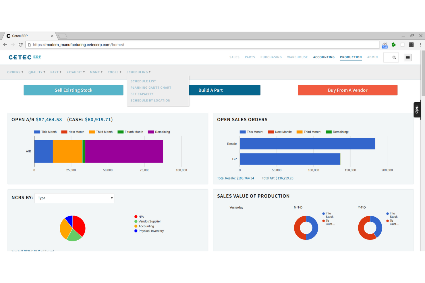 Cetec ERP screenshot - I 10 migliori software ERP per l’aerospaziale recensiti nel 2026