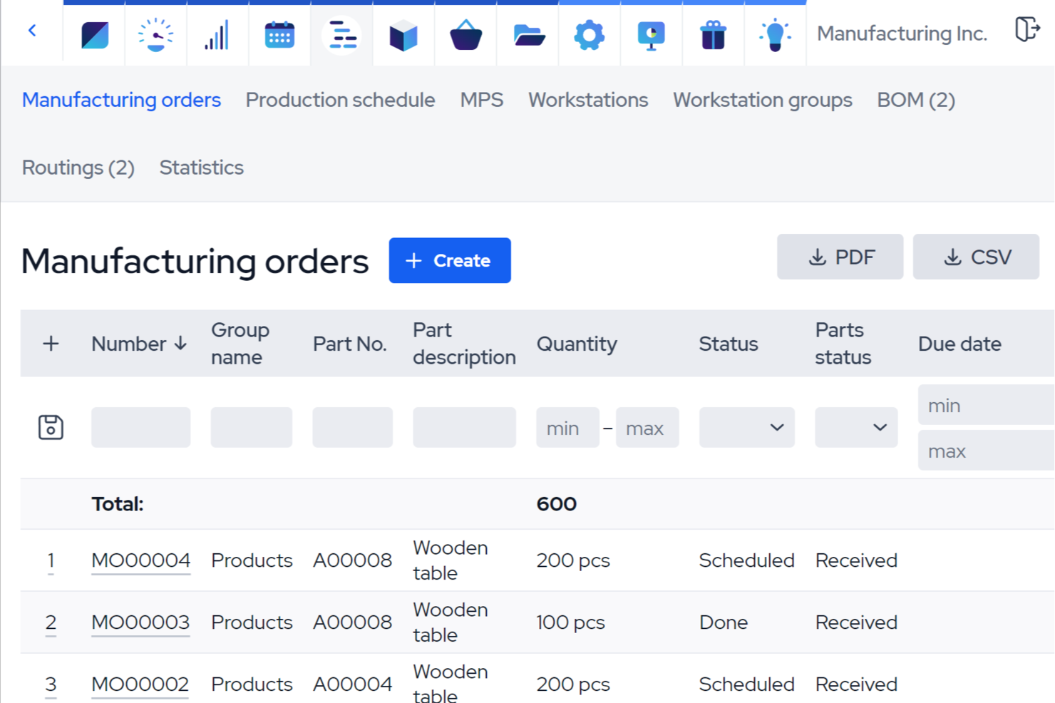 MRPeasy screenshot - I 10 migliori software ERP per l’aerospaziale recensiti nel 2026