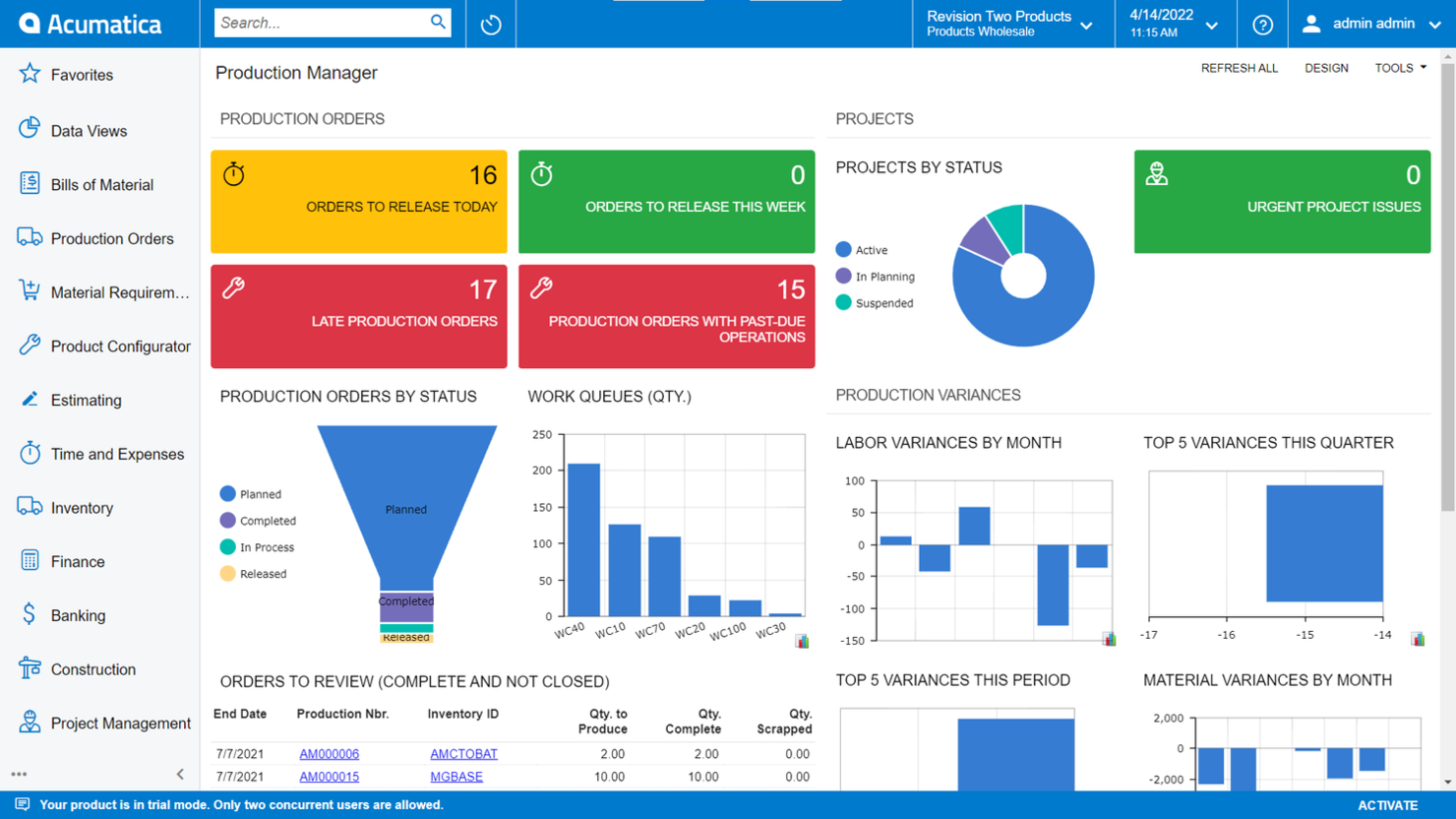 Acumatica screenshot - 10 mejores alternativas a ERP revisadas en 2026