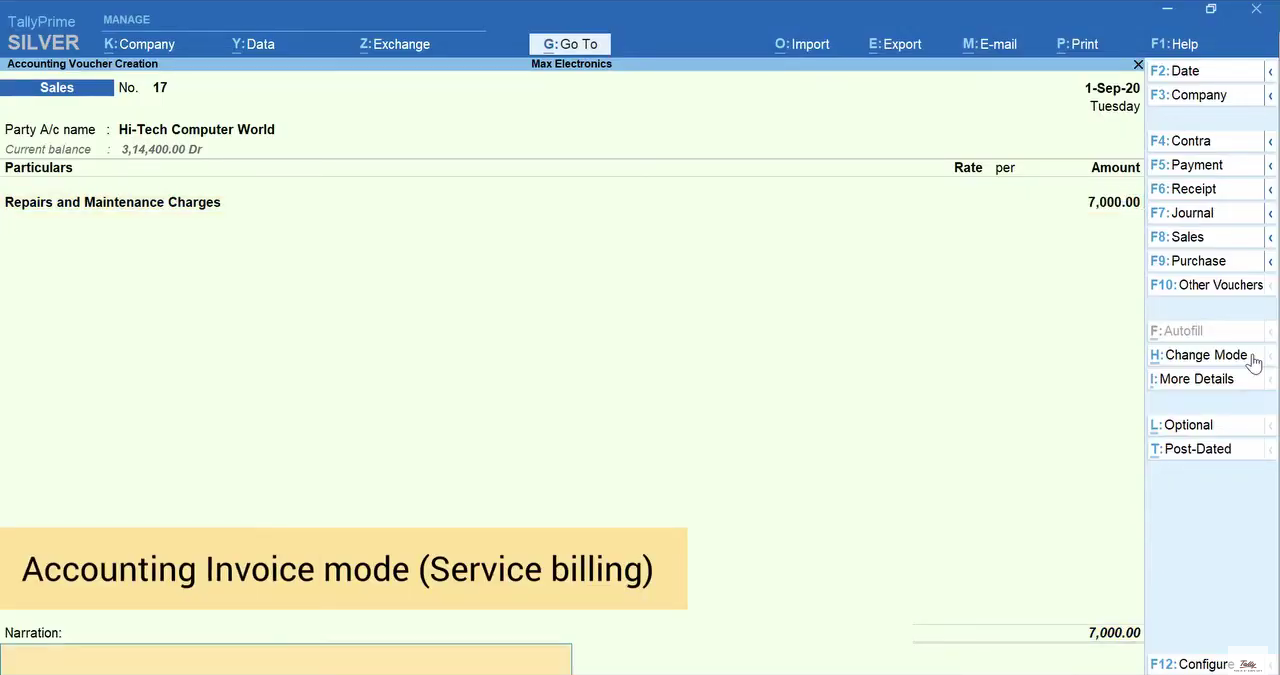 TallyPrime screenshot - 10 mejores ERP para organizaciones sin fines de lucro revisados en 2026