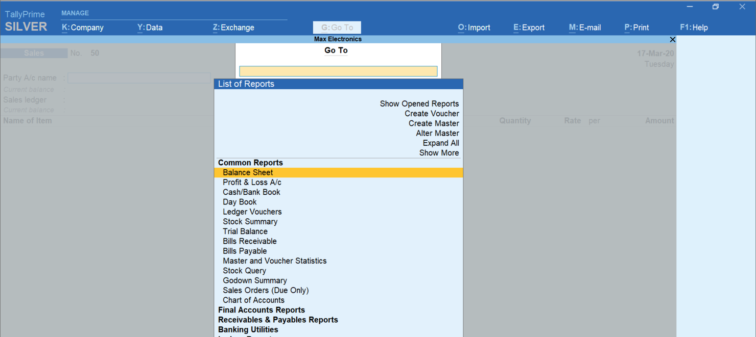 TallyPrime screenshot - Le 10 Migliori Soluzioni ERP per l’Industria dell’Abbigliamento Recensite nel 2026