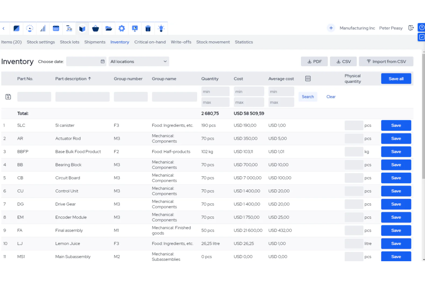 MRPeasy screenshot - Las 10 mejores alternativas a Odoo ERP analizadas en 2026