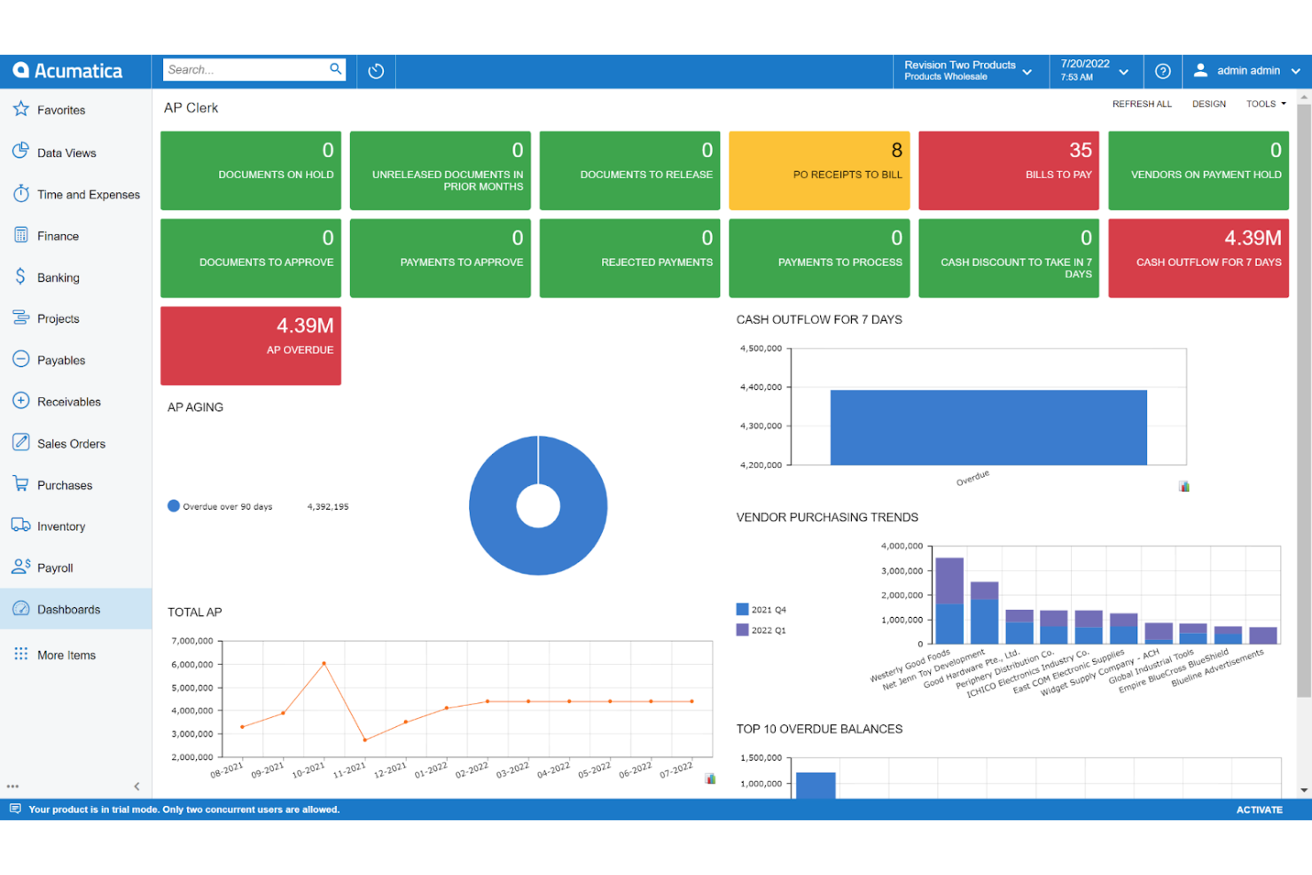 Acumatica screenshot - Las 10 mejores alternativas a Odoo ERP analizadas en 2026