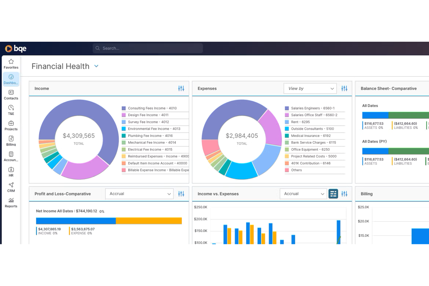 BQE Core screenshot - 10 Mejores ERP Para Servicios Profesionales Revisados En 2026
