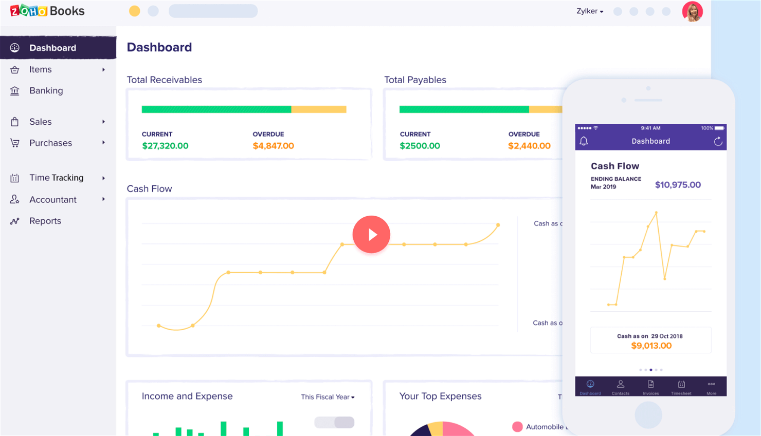 Zoho Books screenshot - Le 10 Migliori Soluzioni di Software Contabilità Online Recensite nel 2026