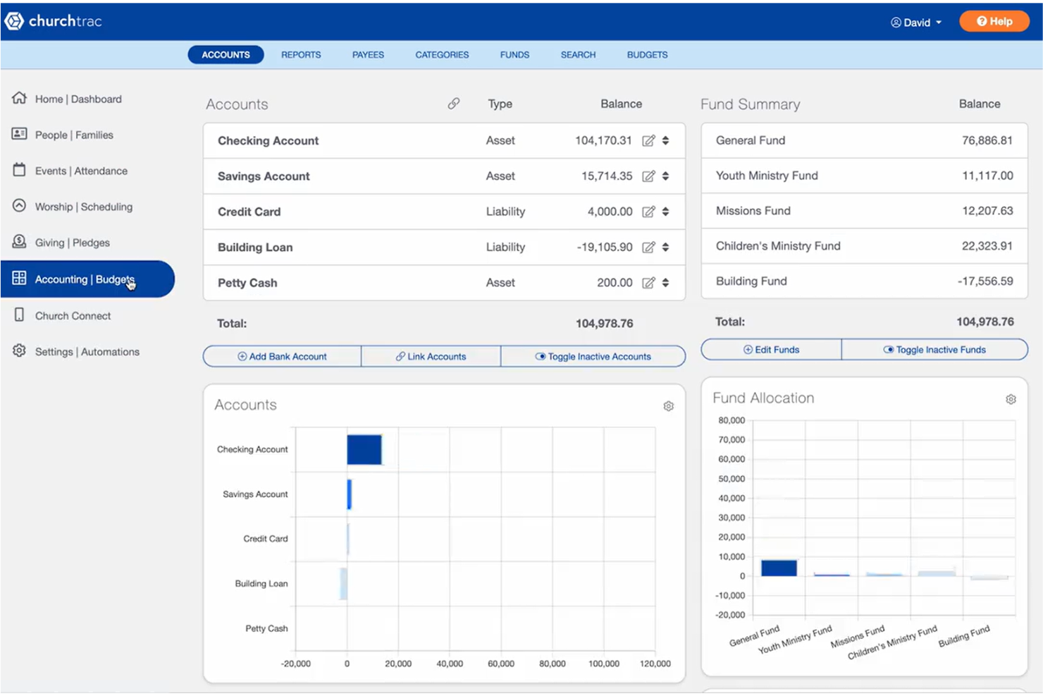 ChurchTrac screenshot - I 10 Migliori Software di Contabilità per Organizzazioni Non Profit nel 2026
