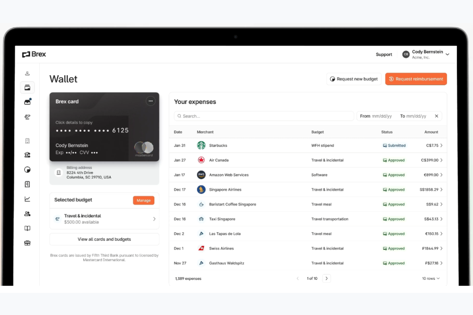 Brex screenshot - 10 Mejores Alternativas a Tipalti Analizadas en 2026