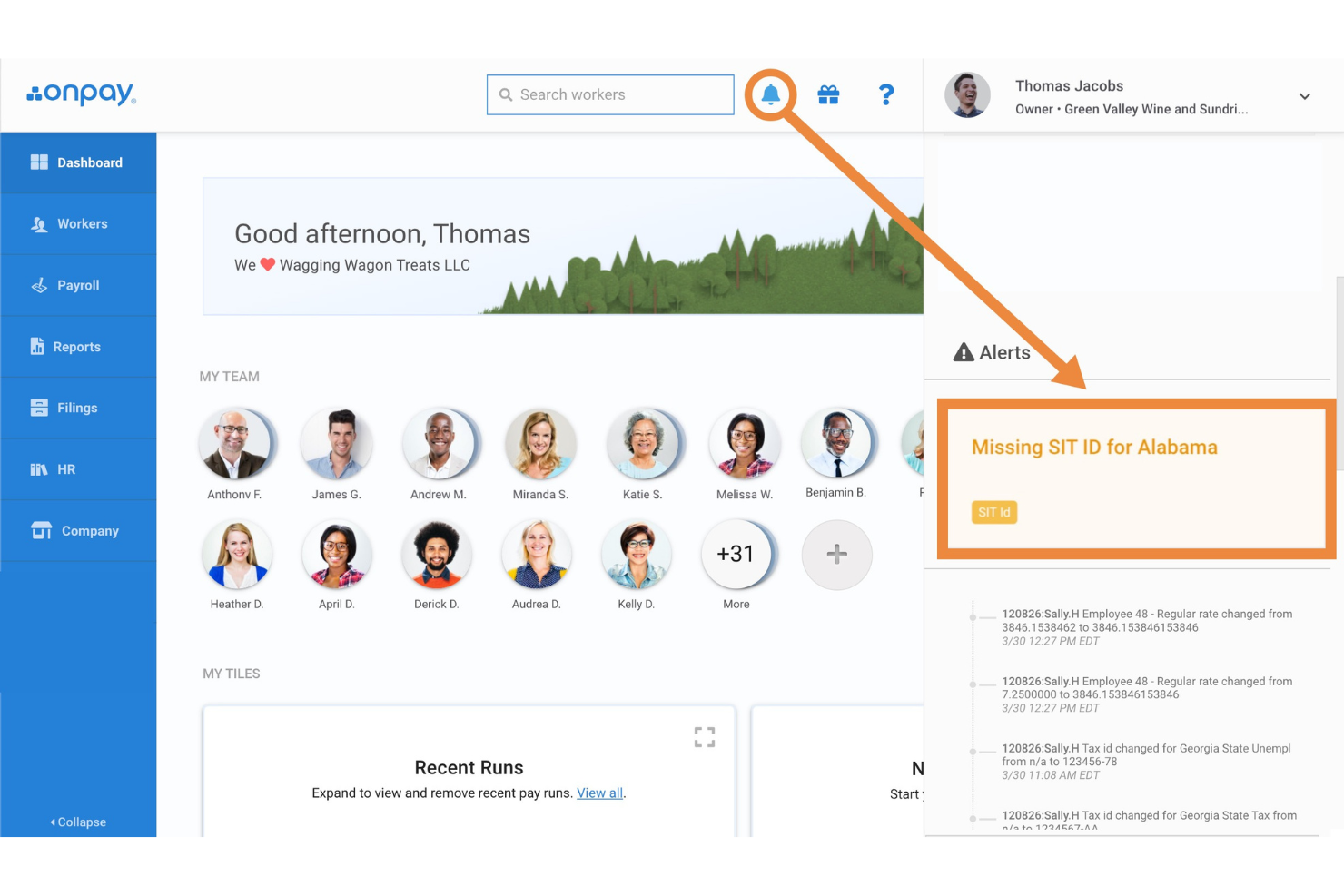 OnPay screenshot - Le 10 migliori alternative a Paycor recensite nel 2026