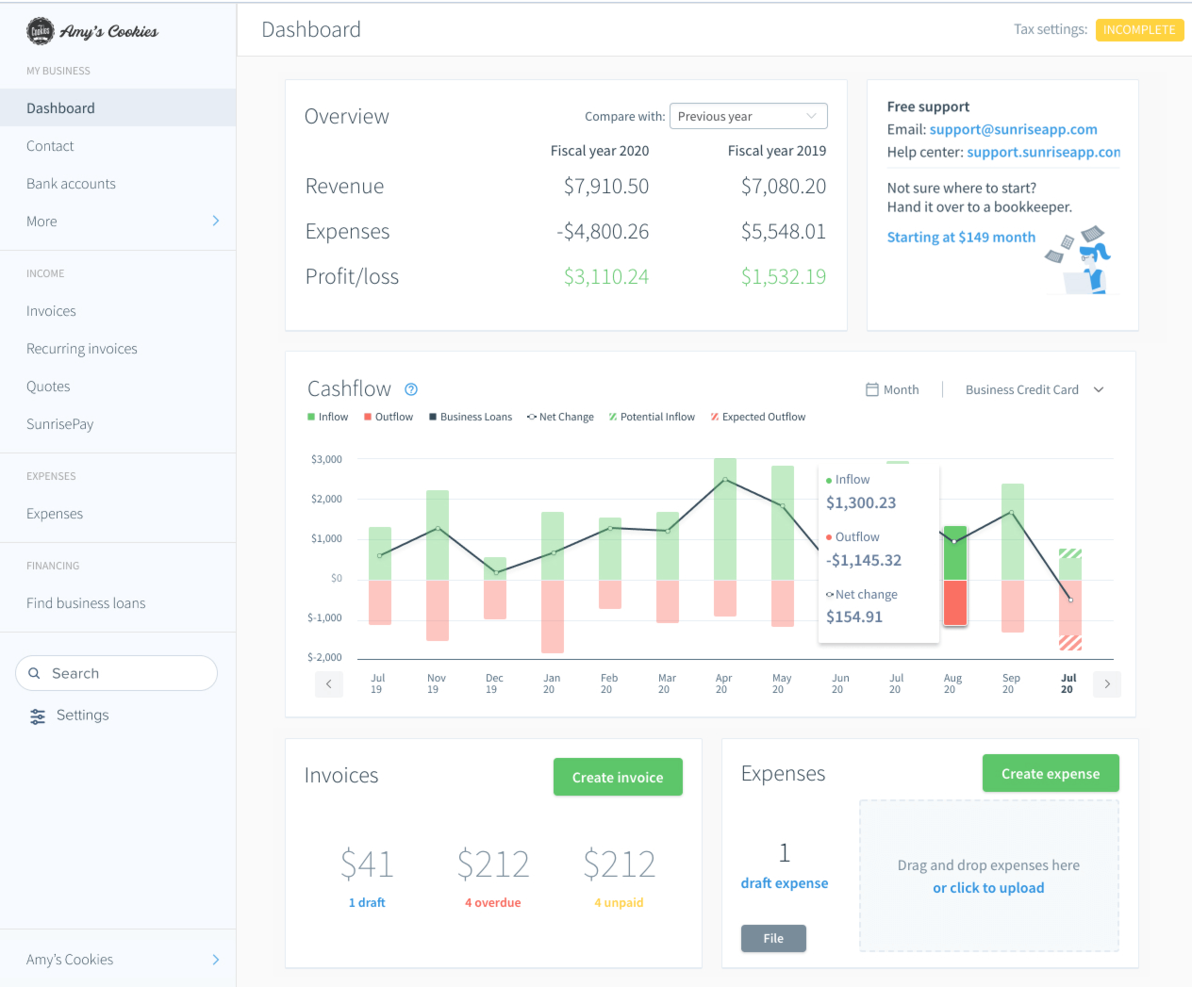 Lendio screenshot - Le 10 migliori soluzioni di software di contabilità gratuiti recensite per il 2026