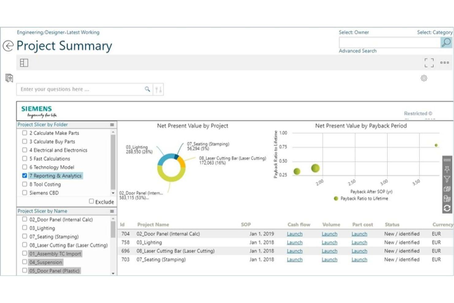 Siemens Teamcenter screenshot - Le 10 migliori soluzioni di gestione dei costi recensite nel 2026