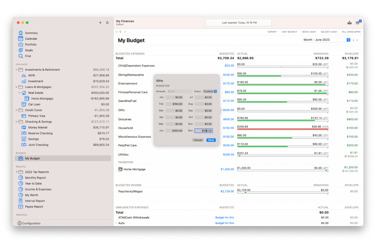 Banktivity screenshot - Le 10 migliori alternative a YNAB scelte per il 2026