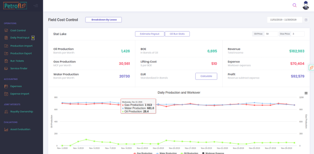 Petrofly screenshot - Le 5 migliori soluzioni software contabili per petrolio e gas recensite nel 2026