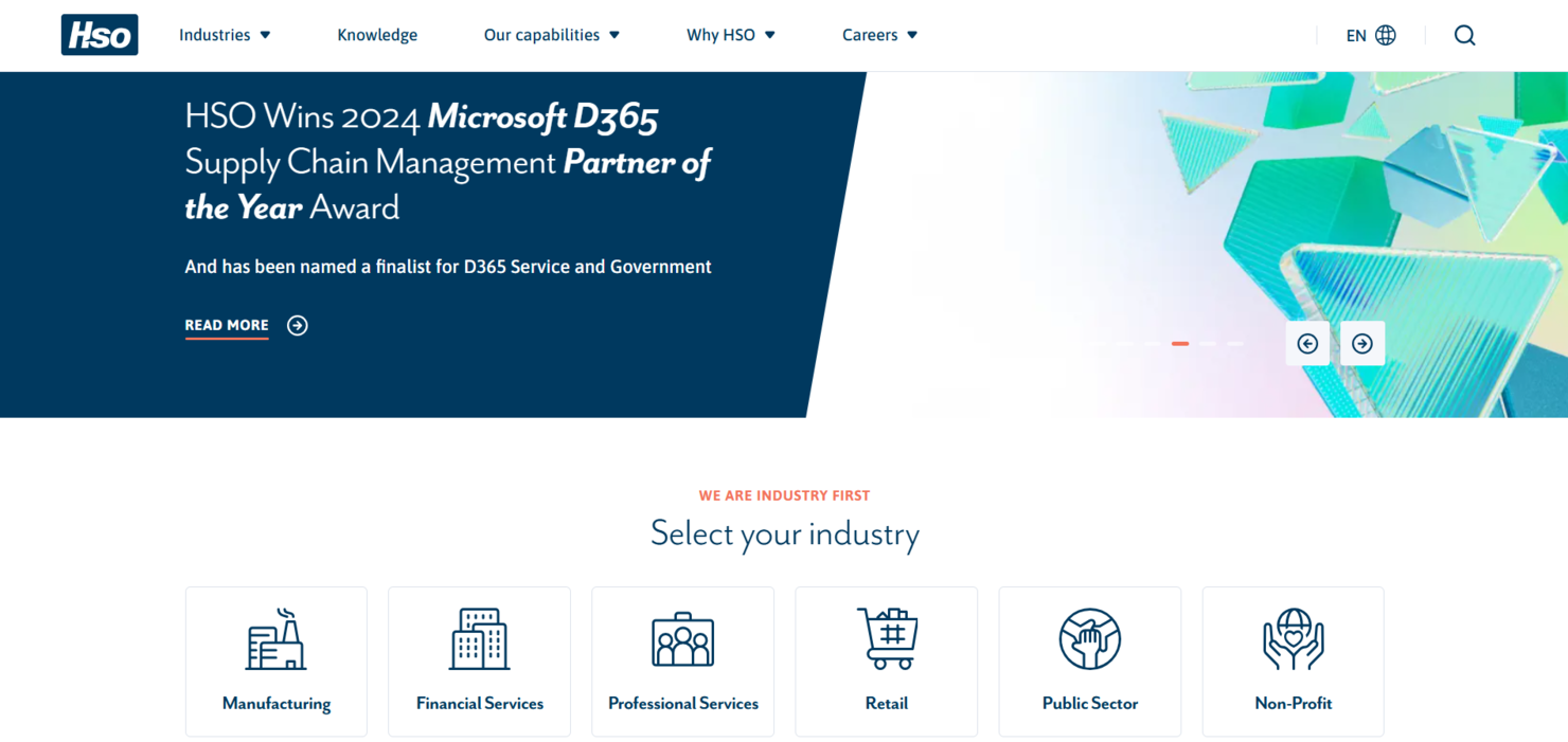 HSO screenshot - 10 Migliori Rivenditori Microsoft Dynamics Recensiti nel 2026