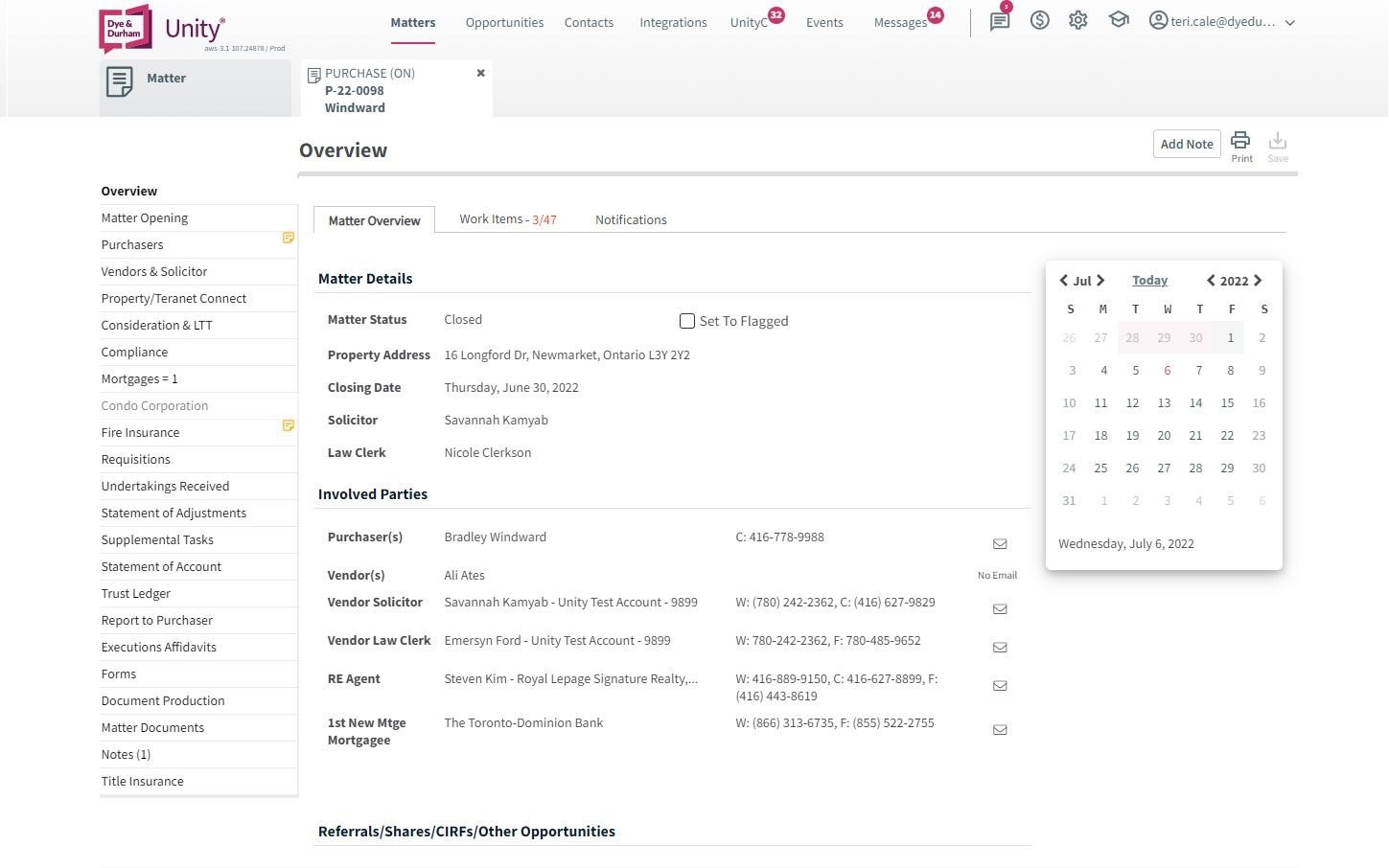 Unity Accounting screenshot - I 10 migliori software di contabilità legale per studi legali nel 2026