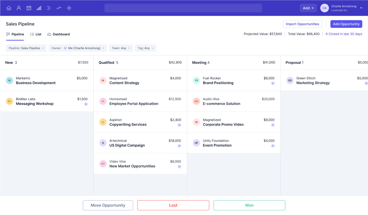 Capsule screenshot - 10 Mejores Software CRM para Servicios Financieros Revisados en 2026