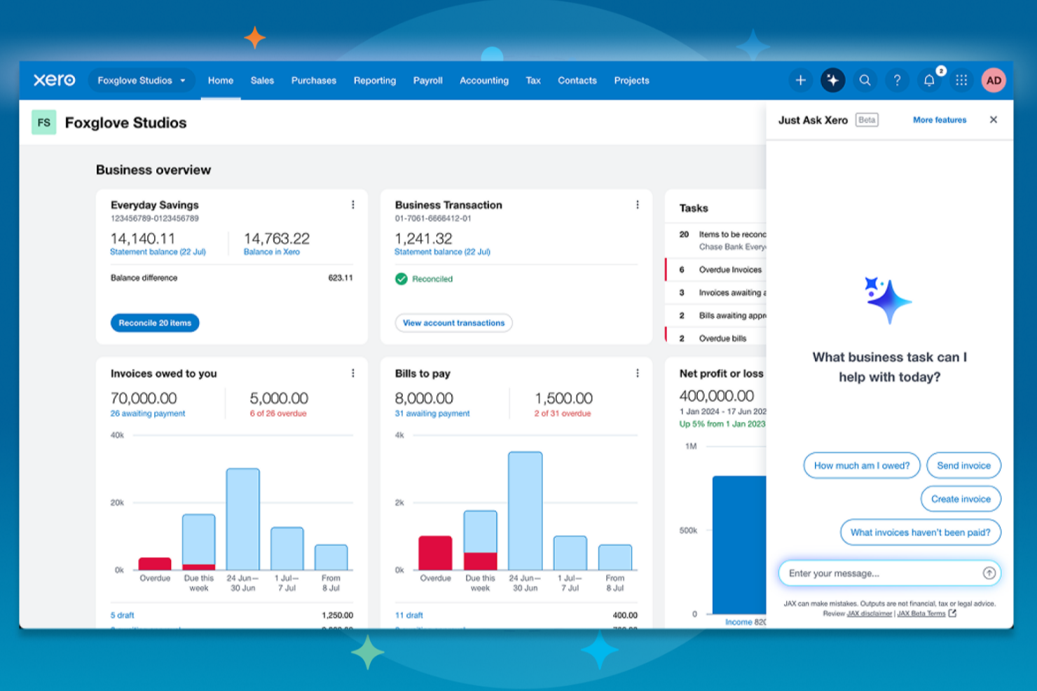 Xero screenshot - I 10 migliori software di contabilità per startup recensiti nel 2026