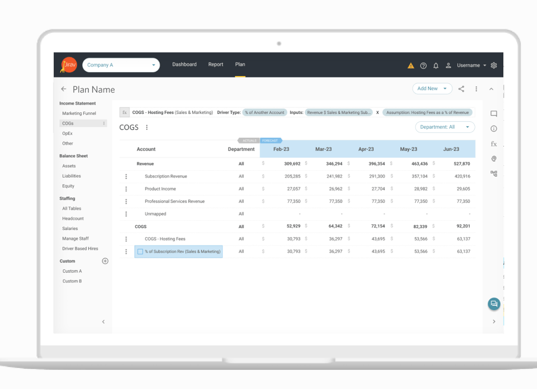 Jirav screenshot - I 10 migliori software di previsione per i team finanziari nel 2026