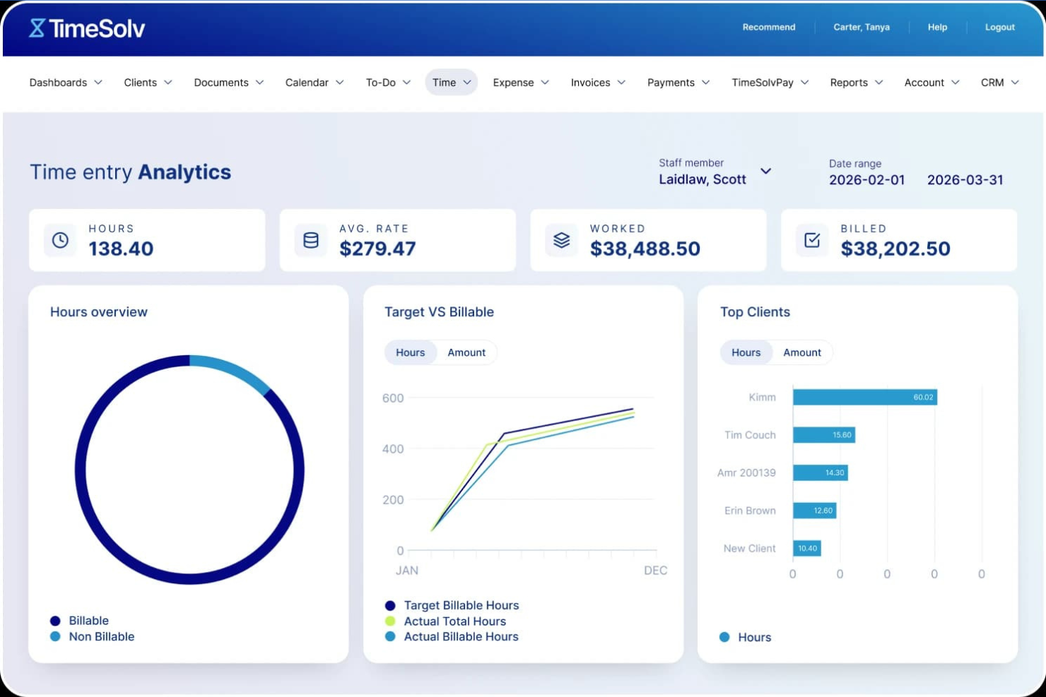TimeSolv screenshot - I 19 migliori software di fatturazione clienti nel 2026