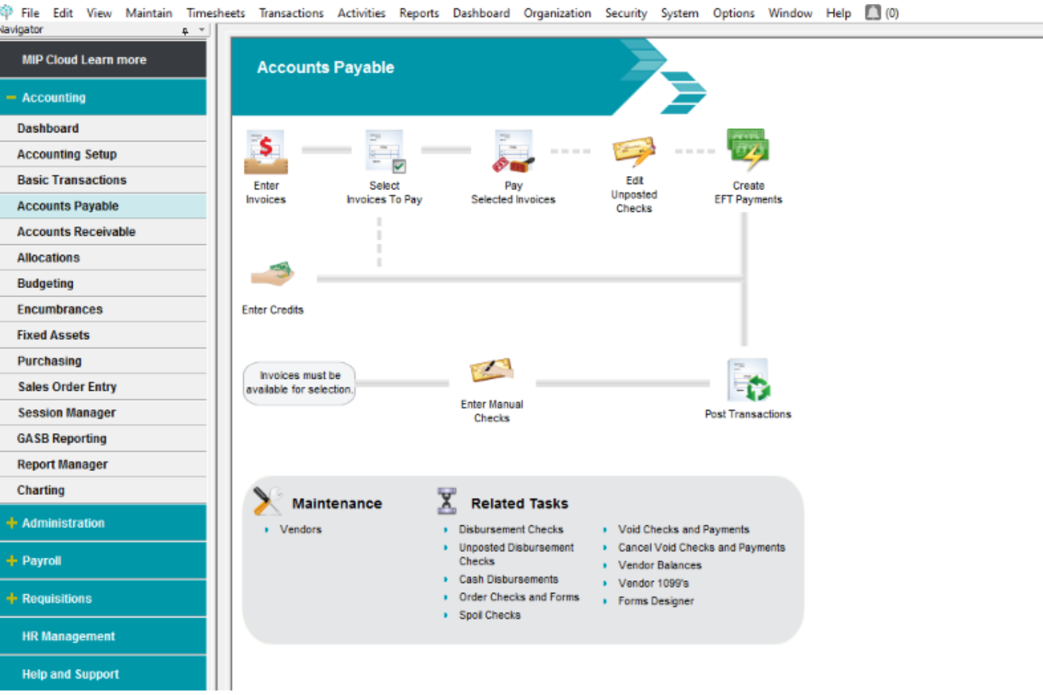MIP Fund Accounting screenshot - 10 Mejores Programas de Contabilidad Escolar Analizados en 2026