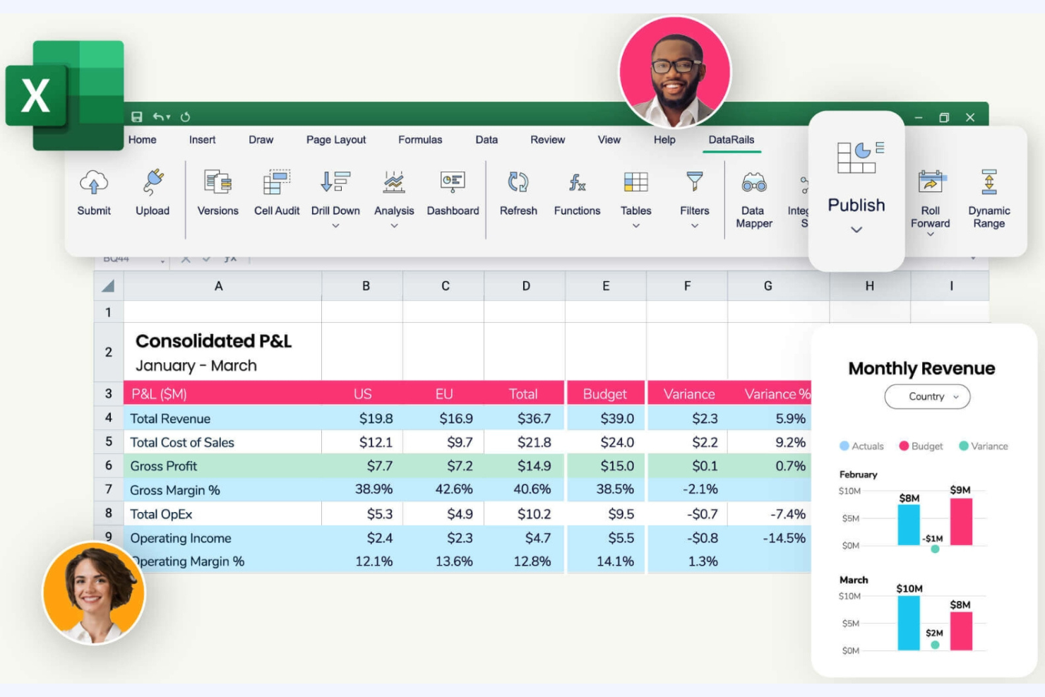 Datarails screenshot - I 10 migliori software di previsione per piccole imprese nel 2026