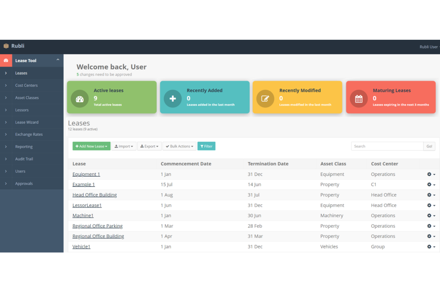 Rubli Lease Accounting Solution screenshot - Los 10 Mejores Programas de Contabilidad de Arrendamientos en 2026