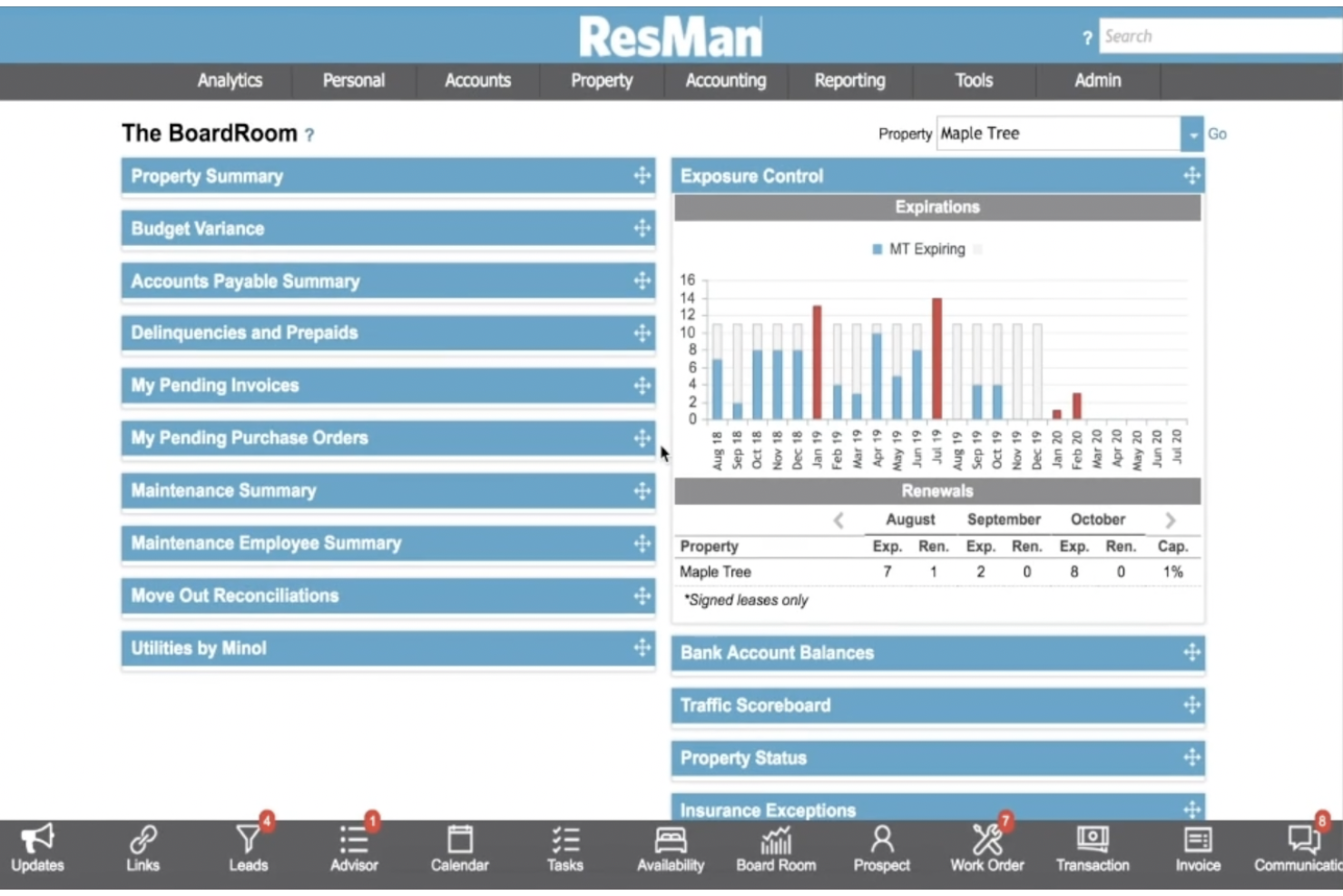 ResMan screenshot - Los 10 Mejores Programas de Contabilidad de Arrendamientos en 2026