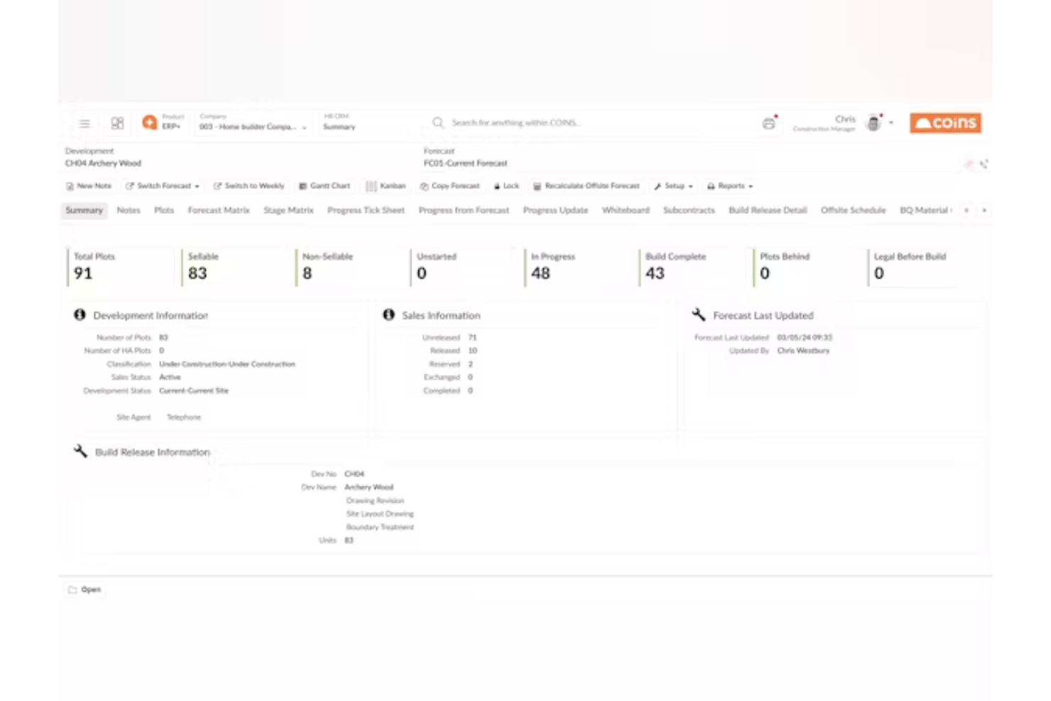 Access Coins ERP screenshot - 10 Mejores Software ERP Basados en Proyectos Revisados para 2026
