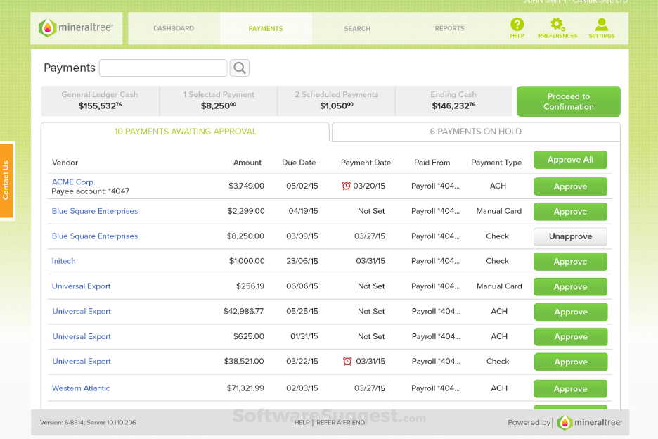 MineralTree screenshot - Die 10 besten Tipalti-Alternativen im Test 2026