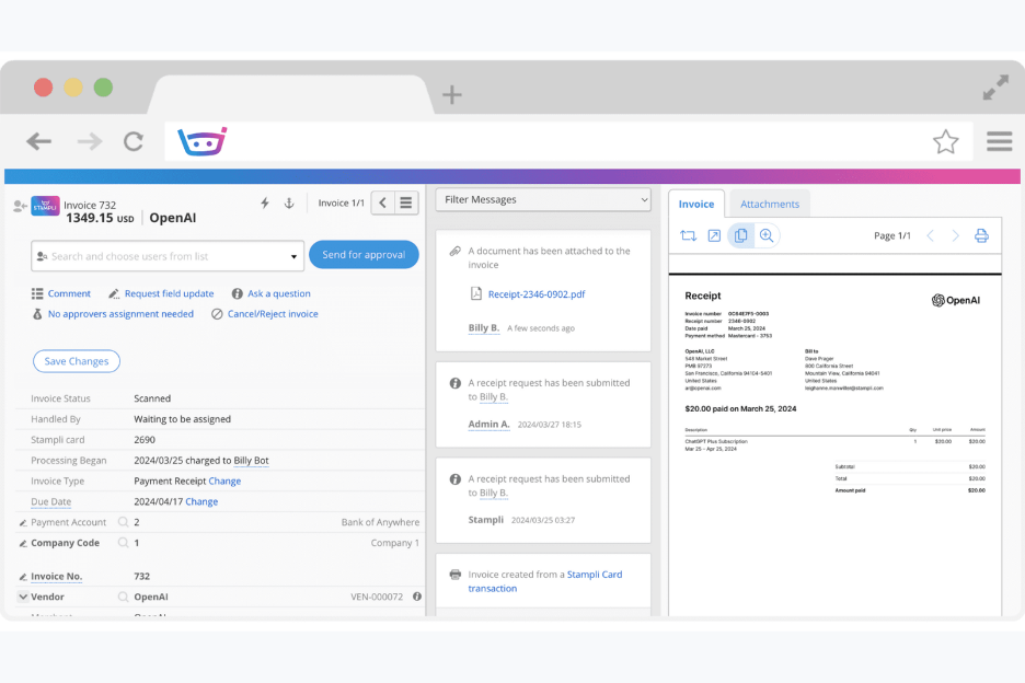Stampli screenshot - 10 meilleures alternatives à Tipalti passées en revue en 2026