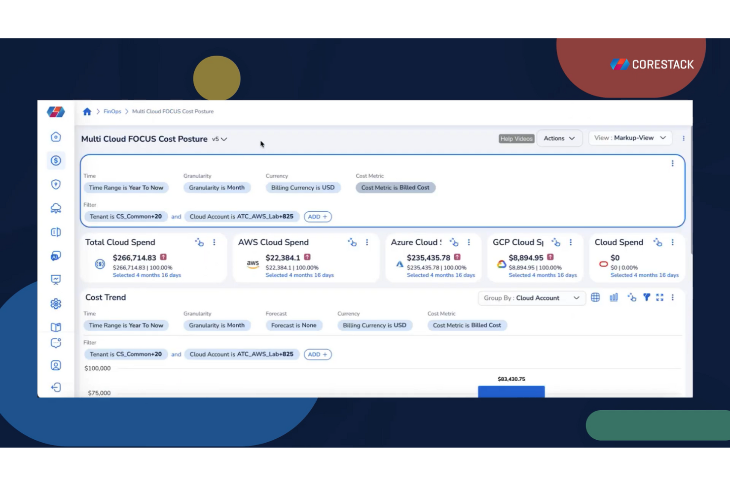CoreStack FinOps+ screenshot - 10 beste softwareprogramma’s voor financieel cloudbeheer, beoordeeld in 2026