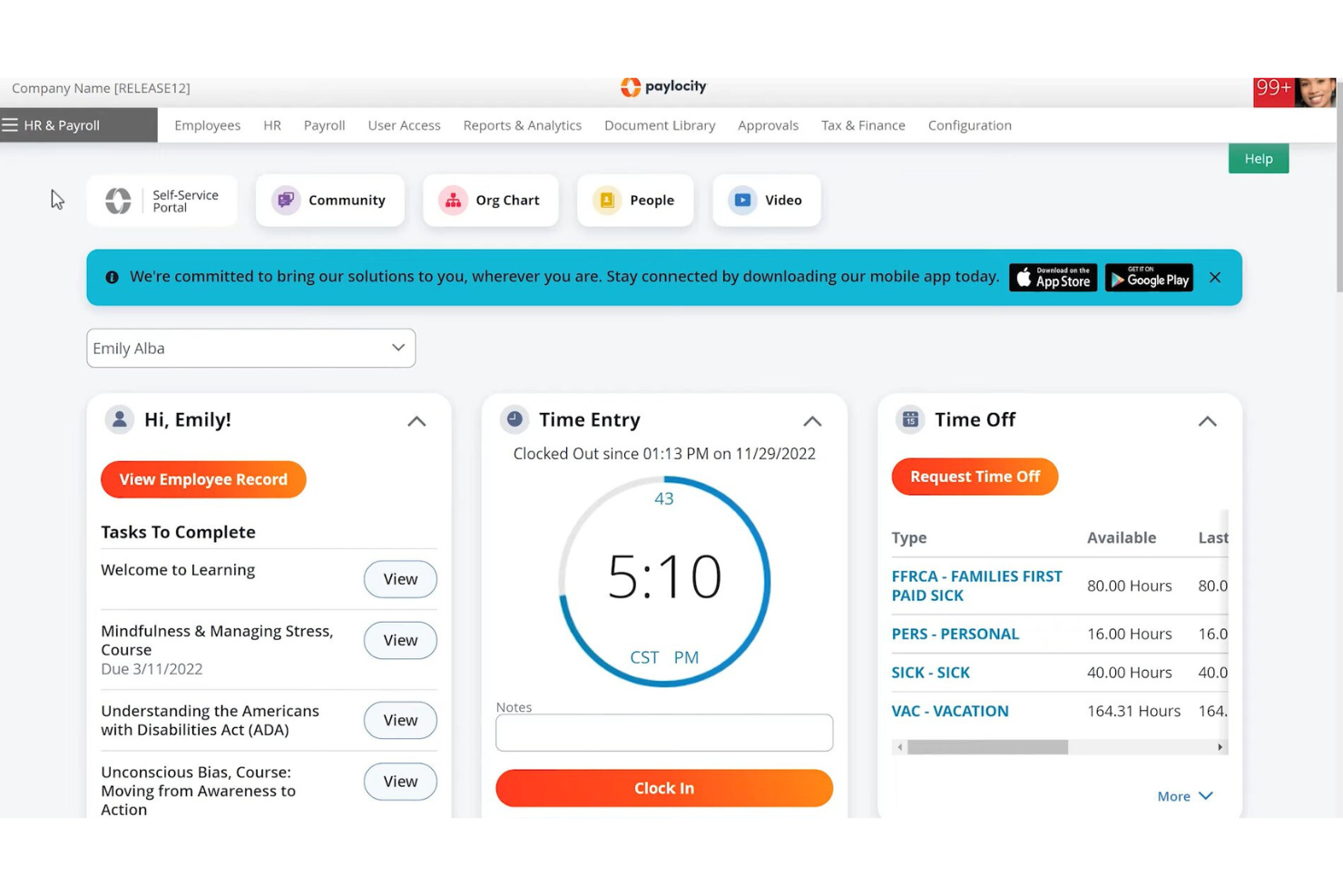 Paylocity screenshot - 10 Beste zakelijke betaaloplossingen in 2026