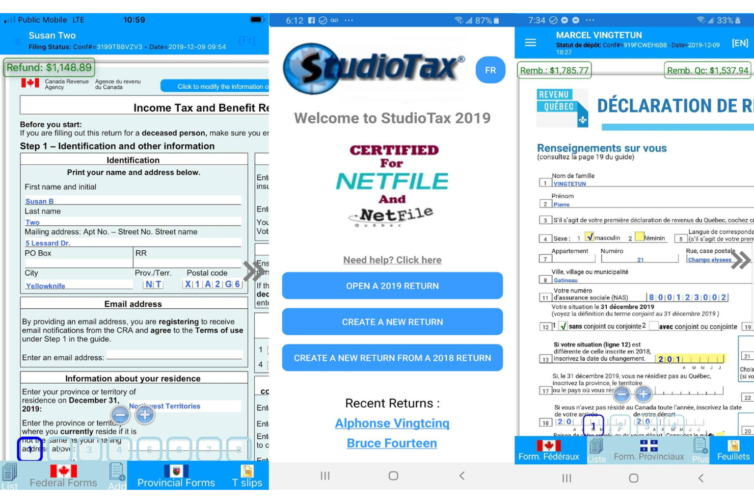 StudioTax screenshot - 10 beste belastingsoftware voor Canada in 2026