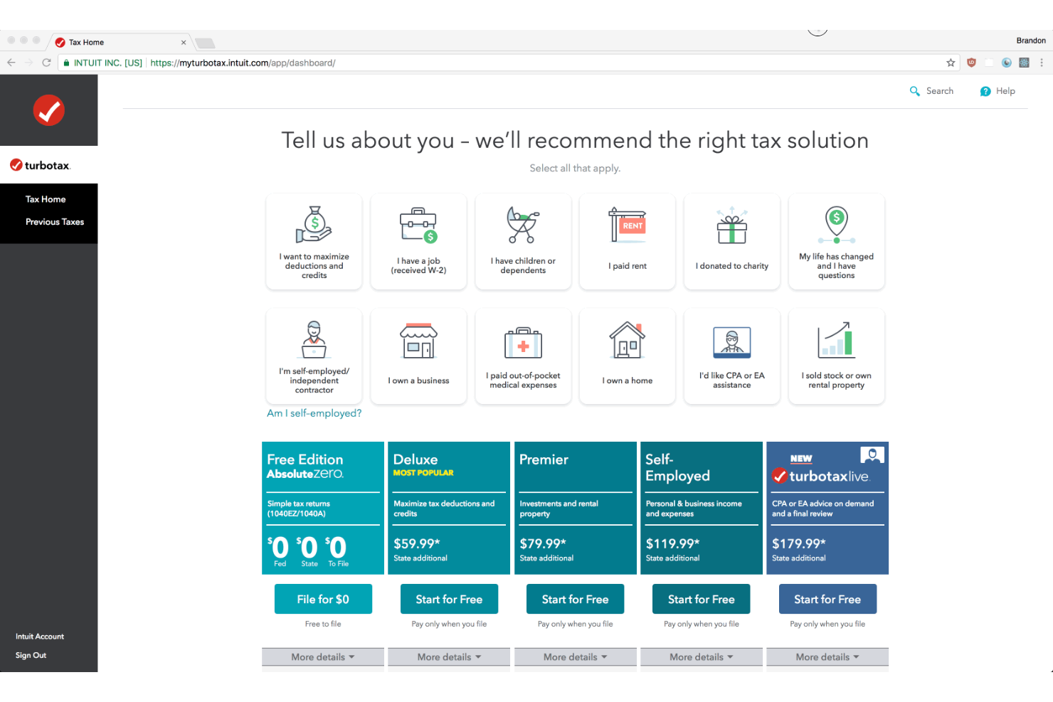TurboTax screenshot - 10 beste belastingsoftware voor Canada in 2026