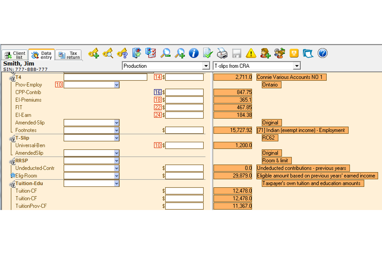 DT Max T2 screenshot - 10 beste belastingsoftware voor Canada in 2026