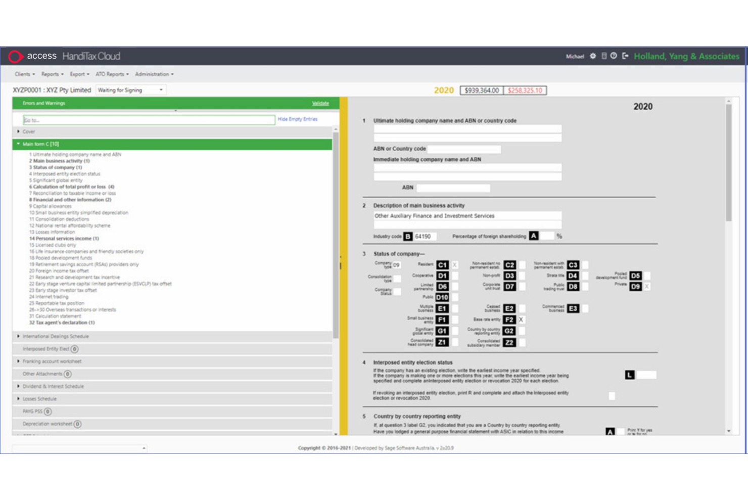 HandiSoft screenshot - 10 beste belastingsoftware in Australië voor 2026