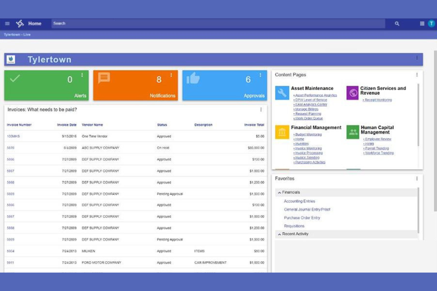 Tyler Technologies screenshot - 10 beste ERP-software voor ondernemingen in 2026