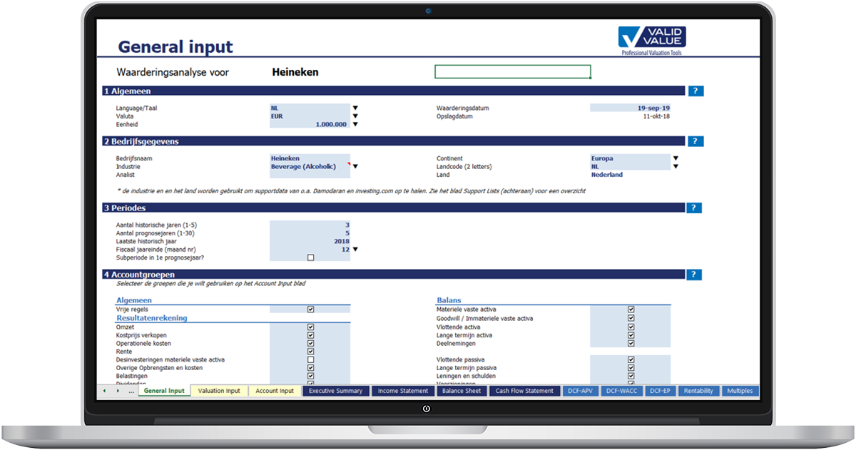 Valid Value screenshot - 10 beste software voor bedrijfswaardering voor 2026