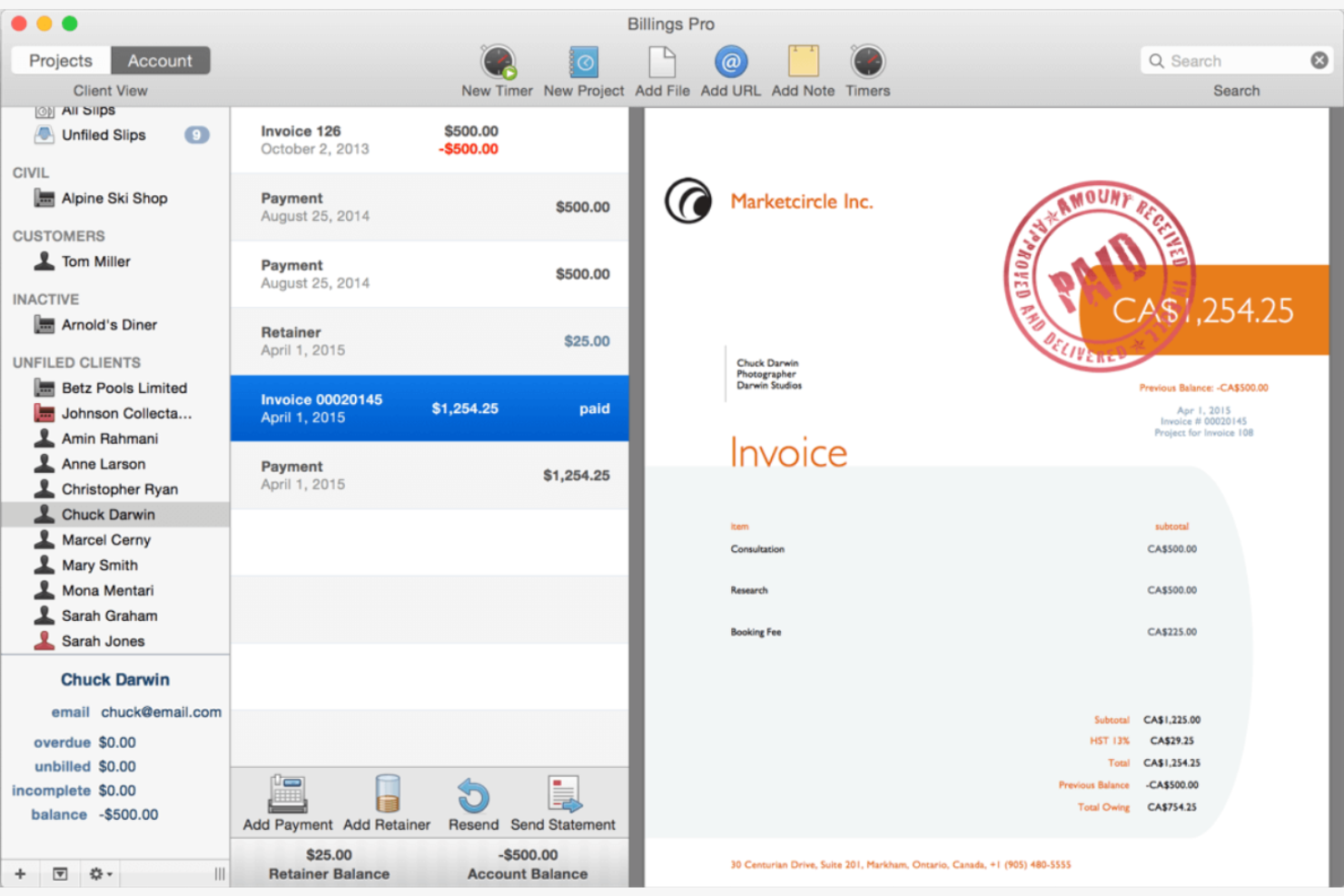 Billings Pro screenshot - 10 beste facturatiesoftwareprogramma’s voor Mac beoordeeld in 2026