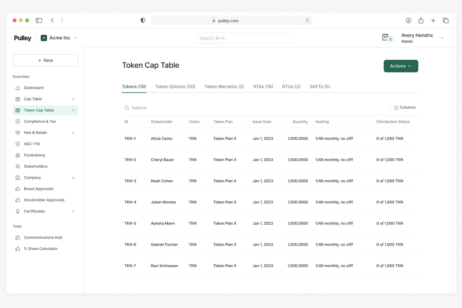 Pulley screenshot - 10 beste software voor aandelenbeheer beoordeeld in 2026
