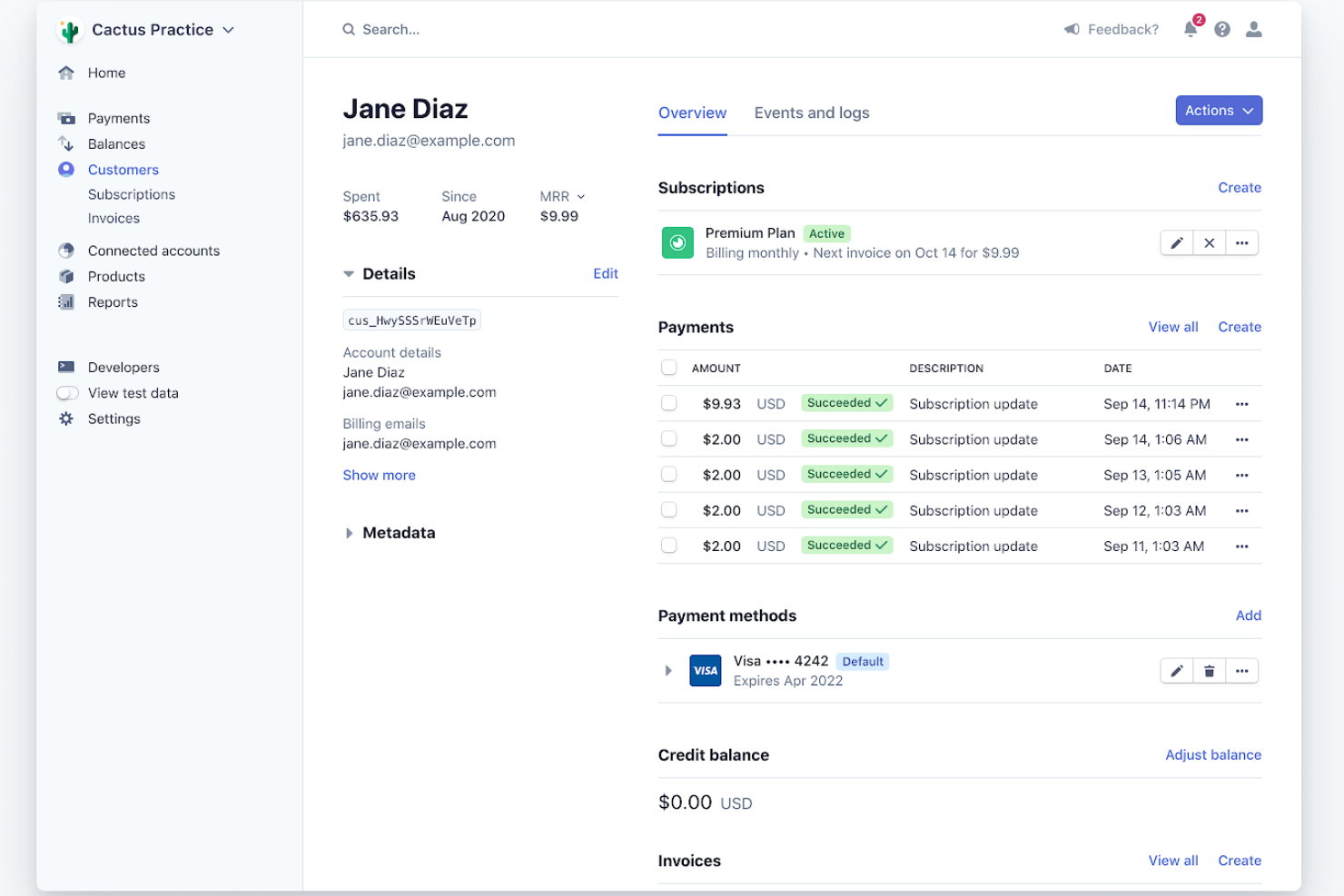 Stripe screenshot - 10 beste API’s voor betalingsgateways, beoordeeld in 2026