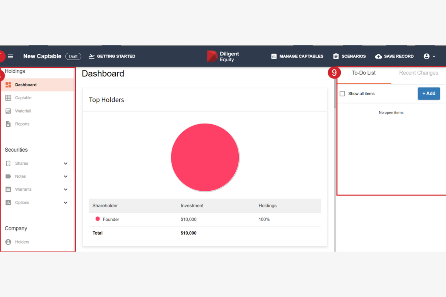 Diligent screenshot - 10 beste software voor kapitalisatietabellen beoordeeld in 2026